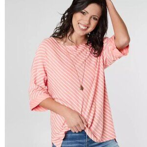 NWOT - Daytrip Striped Drop Shoulder Top - Size XS